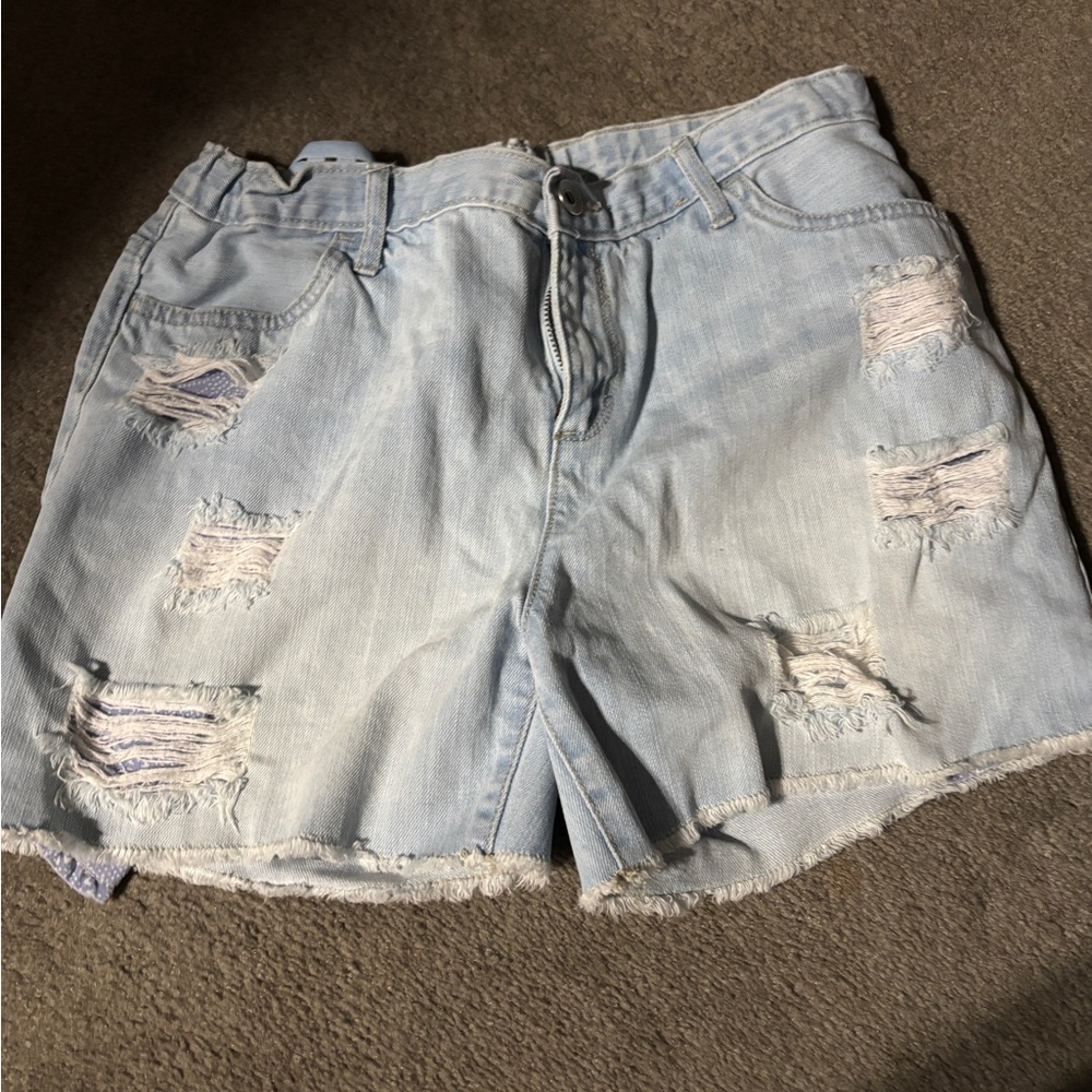 The Children's Place Light Blue Distressed Jean Shorts